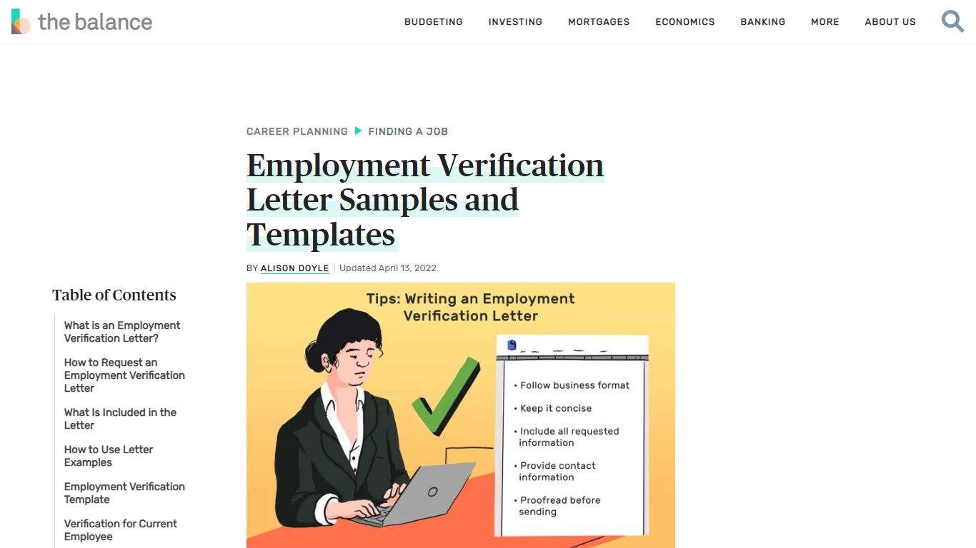 Employment Verification Letter Samples and Templates - The Balance Careers